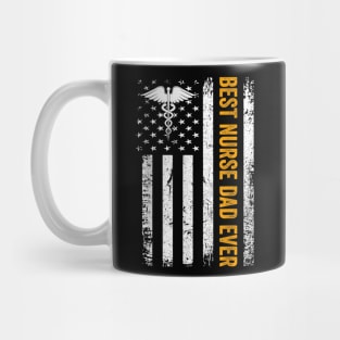 Vintage USA Best Nurse Dad Ever American Flag Fathers Day Mug